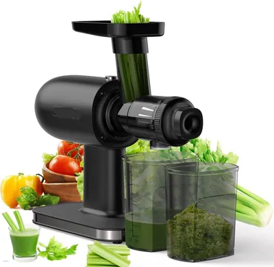 Immagine prodotto di Estrattore di succo a bassa velocità - Frullatore per frutta e verdura - Motore potente - Colore: nero