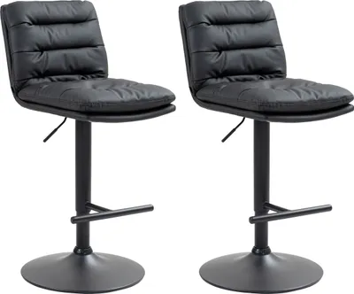 Produktbild von 2er Set Barhocker HLO-CP246 Kunstleder schwarz  schwarz
