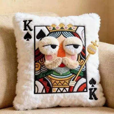 Image de Coussins en peluche en forme de cartes à jouer – Coussins décoratifs pour canapé et chambre, idée cadeau