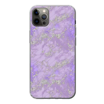 Produktbild von MuchoWow® Handyhülle Schutzhülle Hülle für iPhone 12 Pro Max Marmor - Lila - Muster Silikon Softcase Handy Hülle - Hartschale