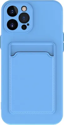 Image de Coque de protection pour iPhone 12, 13, 14, 15 Plus, Pro Max, avec porte-cartes, couleur : bleu clair. Modèle : Apple iPhone 15