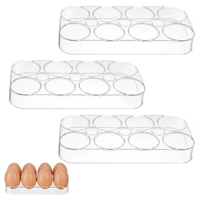 Eierhalter Kühlschrank 3er Set – 24 Eier – Transparent