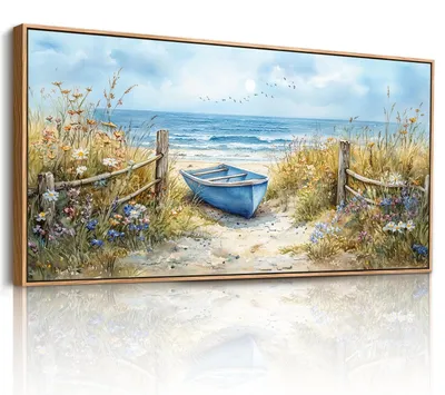 Productafbeelding van Canvas Wanddecoratie, Natuurlijke Zeescène, 50x100cm