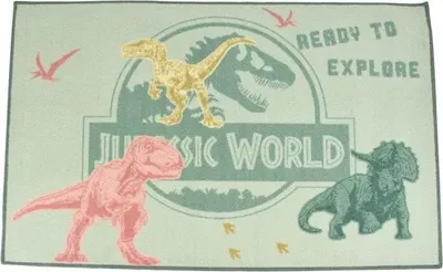 Zdjęcie produktu dla Tapis Dinosaure Jurassic World, Dywan dla Dzieci, 120x80 cm, Multikolorowy, Powierzchniowo Zmywalny