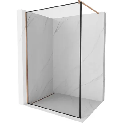 Produktbild von Mexen Kioto Duschwand Walk-in 110 x 200 cm, schwarzes Muster 8 mm, gebürstetes Messing - 800-110-101-65-70