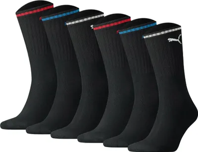 Produktbild von PUMA Uni Sport-Socken, 6er Pack - Sport Crew Stripe, Tennissocken, Streifen Schwarz 47-49