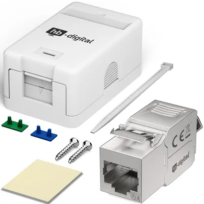 Produktbild von hb-digital Set Anschlussbox 1-Port Keystone Module CAT 6a