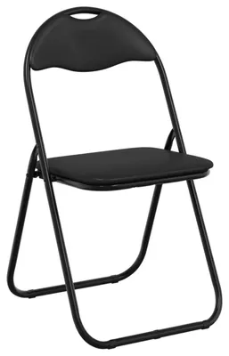 Produktbild von vidaXL Klappstuhl 8 stk. Kunstleder Schwarz 48 x 43,5 x 81 cm
