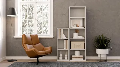 Productafbeelding van Boekenrek met 5 vakken, wit, 40x24x132 cm