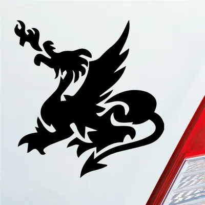 Produktbild von Auto Aufkleber Chinesischer Drache Dragon Fire 10x9,5 cm Schwarz Glanz Sticker Heckscheibenaufkleber