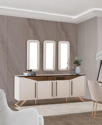 Immagine prodotto di Credenza beige chiaro Credenza di design a 4 ante Mobile in legno