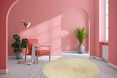 Produktbild von Runder Juteteppich Abril im Boho-Stil, handgefertigt in Natur, 120 cm