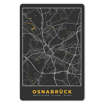 Produktbild von MuchoWow® Mauspad Mousepad Osnabrück - Gold - Karte - Stadtplan - Deutschland 18x27 cm - Mousepads - Maus Mat - Pad - Mausunterlage