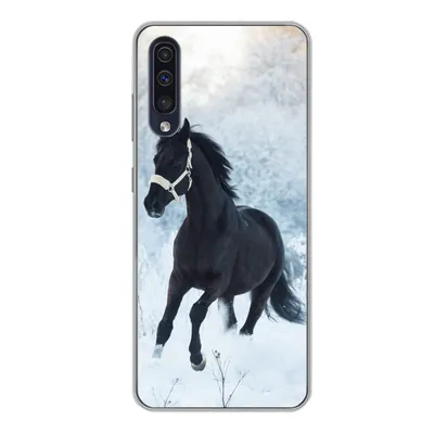 Produktbild von MuchoWow® Handyhülle Schutzhülle Hülle für Samsung Galaxy A50 Pferd - Schnee - Wald Silikon Softcase Handy Hülle - Mobiltelefonhülle