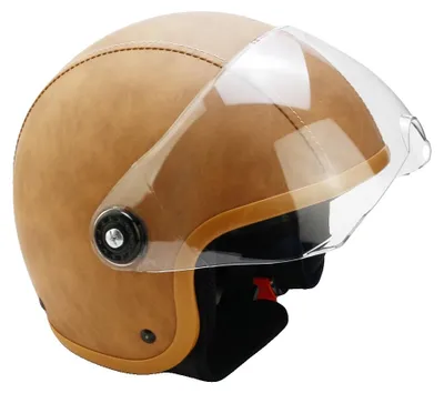 Produktbild von Fahrradhelm, Retro-Lederdesign, Verstellbare Passform, braun