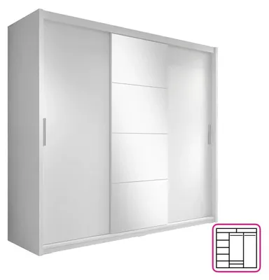 Produktbild von Kondela Kleiderschrank mit Schiebetüren Chiara 235 – weiß