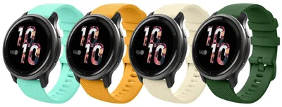 Immagine prodotto di 4 cinturini di ricambio - Realizzati in silicone morbido - Ideali per attività sportive - Disponibili in diverse colorazioni (modello B) - Compatibili con Garmin Vivoactive 4S e altri modelli...