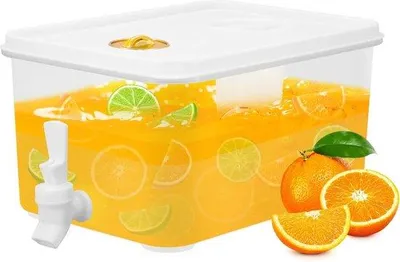 Produktbild von 5-Liter-Kühlgetränkedispenser mit Wasser- und Fruchtsaftdispensereinheit für den Kühlschrank mit Filter - Datumsanzeige - Eisgekühlte Getränkedispenser für Milch, Eistee, Cocktails und Limonade