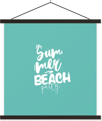 Produktbild von MuchoWow® Textilposter Sommer - Strand - Blau 120x120 cm mit schwarzem Rahmen - Aufhängungsset