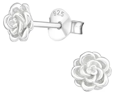 Produktbild von Ohrstecker Rose Silber 925: Rosen Ohrringe