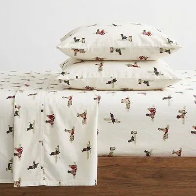 Productafbeelding van Bauer - Queen Lakens, katoenen flanellen beddengoedset, geborsteld voor extra zachtheid, gezellig interieur (Retriever Adventures, Queen)