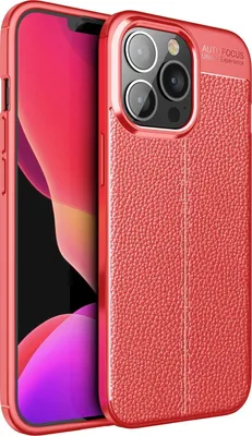Produktbild von Mobigear Luxury iPhone 13 Pro Max Hülle Flexibles TPU Backcover - Rot