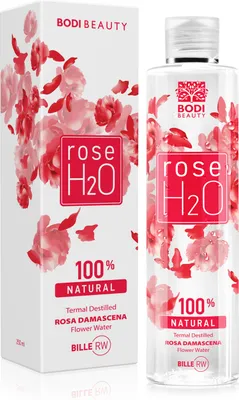 BODI BEAUTY 100% Bio Rosenwasser mit Rosenöl für Gesicht , gesichtswasser , gesichtspflege und gesichtsreinigung, toner gesicht , skincare 250ml
