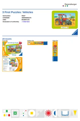Produktbild von 3 erste Puzzles: Fahrzeuge Ravensburger 00227