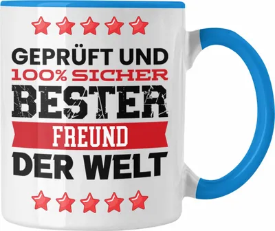 Produktbild von Trendation - Bester Freund Der Welt Geschenk Tasse für Bester Freund Geburtstag BFF (Blau)