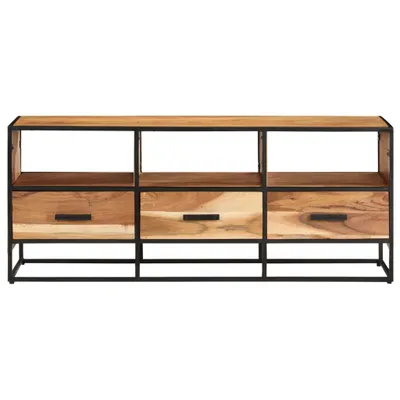 Image de vidaXL Armoire TV 110x30x45 cm en bois massif d'acacia