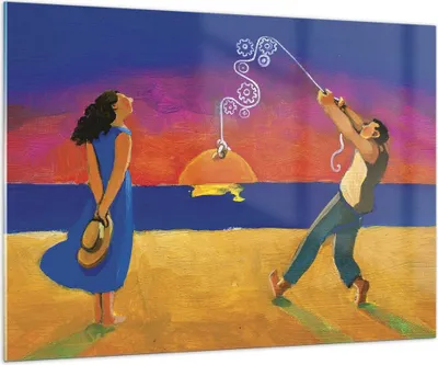 Produktbild von Bilder auf glas - Einteilig - Symbol Liebe Surrealismus - 100x70cm - Glasbilder - Wandbilder - Bilder - Wanddekoration aus Glas - Glas Bilder - Wandbild auf Glas - GAA100x70-4411