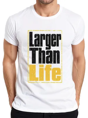 Productafbeelding van "Larger Than Life" Songtekst, 90's Popmuziek, Fanartikel, Cult uit de jaren '90, Heren T-shirt, Wit, Maat S