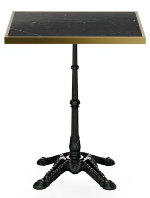 Produktbild von Blumfeldt Bistrotisch Patras Lux – 60x60 cm Marmortisch, Jugendstil, Wetterfest, Dreibeinfuß, Gusseisen, Für Innen & Außen, Leicht zu Reinigen