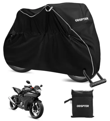 Zdjęcie produktu dla Pokrowiec na motocykl, 210D Oxford, wodoodporny, odporny na promieniowanie UV, przeznaczony do użytku zimowego, wymiary: 245 x 105 x 125 cm