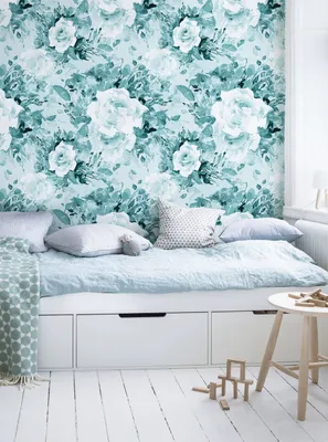 Produktbild von Coloray Fototapete 360x250 cm An Einer Wand Latex Latextapete - Aqua-Blumen