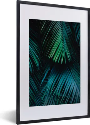 Produktbild von MuchoWow® Gerahmtes Poster Dschungel - Grün - Blatt 40x60 cm - Poster mit Schwarzem Bilderrahmen Wandposter Rahmen Foto Bilder - Poster in Rahmen