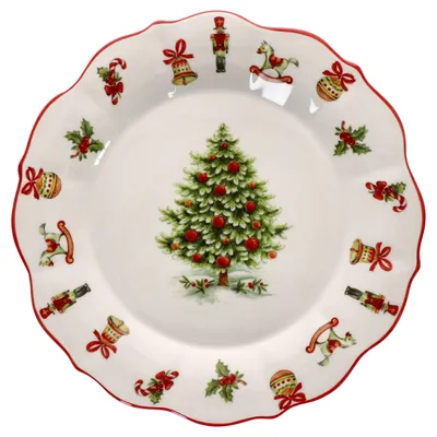 Zdjęcie produktu dla Talerz na ciasto Maestro Natale ceramiczny talerz obiadowy duży świąteczny