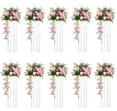 10 Acryl-Bodenvasen, 80 cm, rechteckig, für Hochzeit & Party