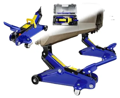 Obrázok produktu pre Hydraulický zdvihák, oceľová konštrukcia, zdvihový rozsah od 5,3 palca do 12,6 palca, maximálna nosnosť 2 tony, rozmer od 140 mm do 290 mm, otočné kolieska