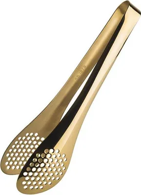 Produktbild von APS 75831 Universalzange, Edelstahl, perforiert, 7 x 5 cm, Länge 25 cm, Gold-Look
