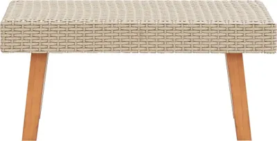 Image de vidaXL Table basse de jardin Poly rotin Beige