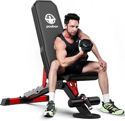 Imagen del producto de Banco de pesas, banco de entrenamiento ajustable para uso doméstico, capacidad de carga de 1500 lbs, banco de entrenamiento de fuerza resistente, con posiciones planas, inclinadas y declinadas para un entrenamiento de todo el cuerpo