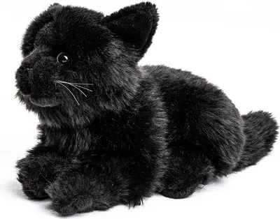 Produktbild von Uni-Toys - Katze schwarz, liegend - 20 cm (Länge) - Plüsch-Kätzchen - Plüschtier, Kuscheltier