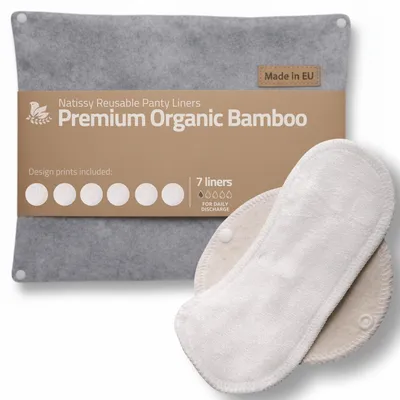 Imagen del producto de Juego de 7 protectores de higiene íntima lavables, hechos de bambú