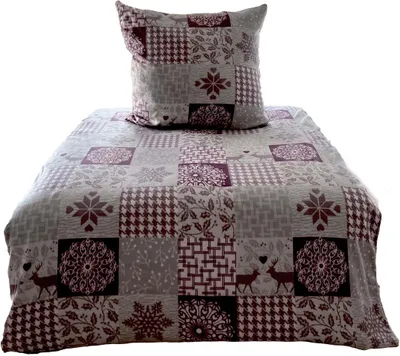 Produktbild von aboutyourhome bettwäsche Bettwäsche Fleece Winter Hirsche Rot 135x200 80x80, 2tlg.