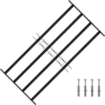 Produktbild von "Schlussverkauf" Fenstergitter - VIDAXL - Schwarz 115x60 cm Pulverbeschichteter Stahl C17749