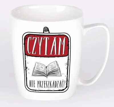 Obrázek produktu pro Bílý keramický hrnek Čtu - neobtěžujte se!
