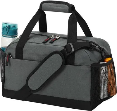 Produktbild von Unyqoos® Sporttasche dunkelgrau – Reisetasche mit wasserdichtem Nassfach, 600D-Polyester, gepolsterter Schultergurt, Mesh-Seitentaschen, für Sport & Reise