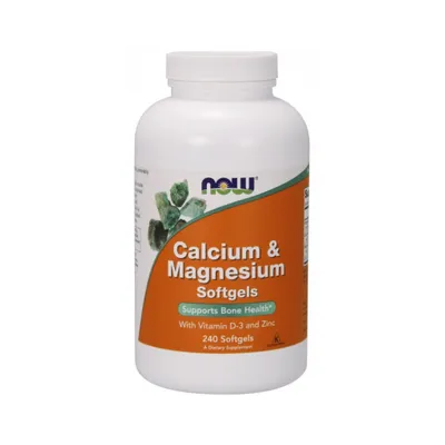 Produktbild von NOW Foods - Calcium, Magnesium, Vitamin D, Zink, 240 Weichkapseln