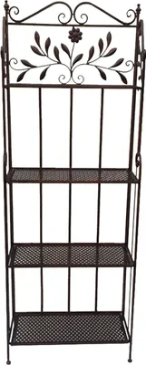 Produktbild von LEX Eisen Regal mit 4 Etagen 60 x 26 x 166 cm, Antik Braun